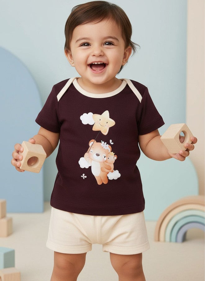 Bontots Infant Girls Organic Cotton T-Shirt with Graphic Print - Image 1